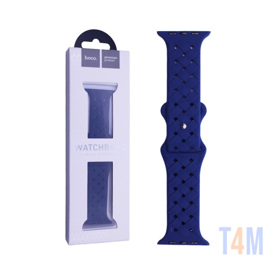 Hoco Bamboo Pattern Strap for iWatch WA16 42/44/45/49mm Navy Blue